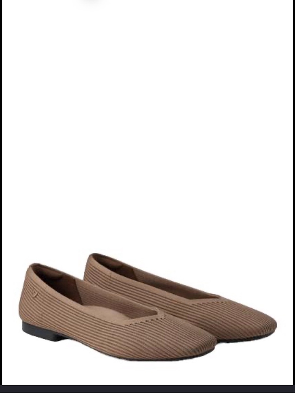 Vivaia Margot 2.0 Square Toe V Cut Flats in Espresso Size EU 41